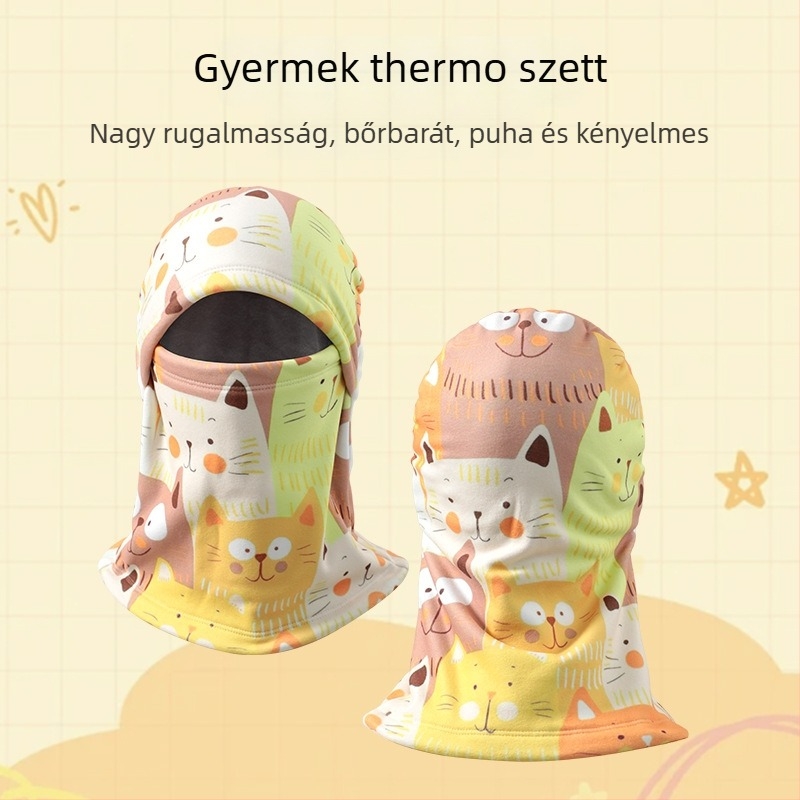 Gyerek sí balaklava, uniszex, fleece-betétes arcvédő, meleg és szélvédett
