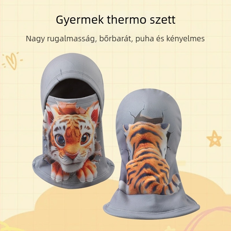 Gyerek sí balaklava, uniszex, fleece-betétes arcvédő, meleg és szélvédett
