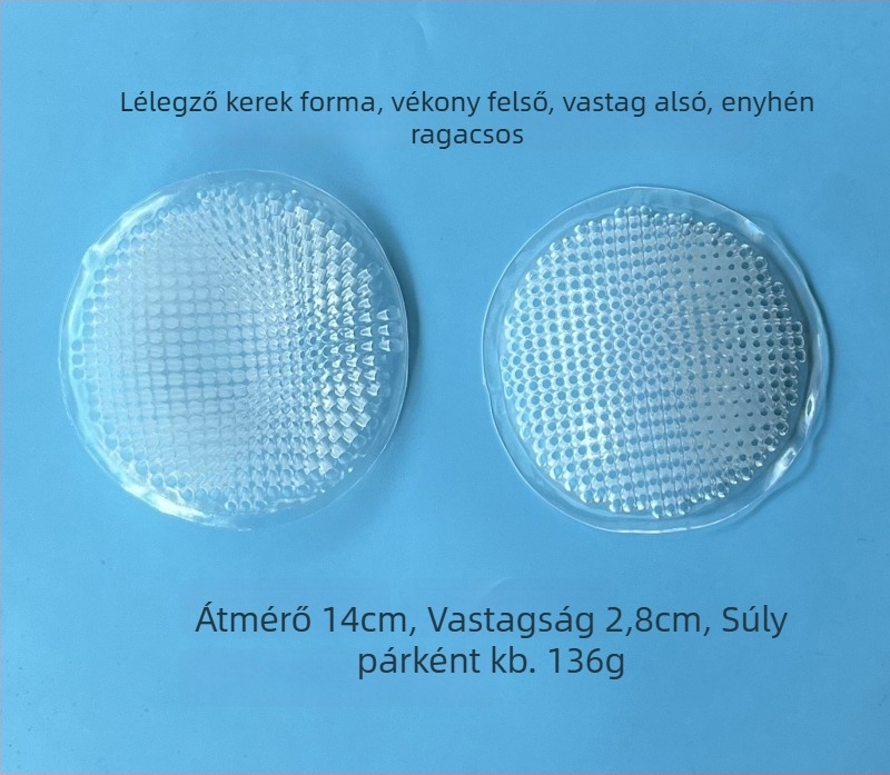 Szilikon mellkasbetét beépített párnával, kagyló alakú és félhold alakú betétekkel, áttetsző méhsejt mintázat