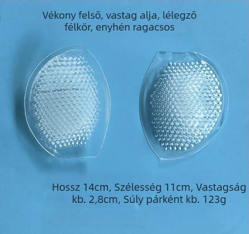 Szilikon mellkasbetét beépített párnával, kagyló alakú és félhold alakú betétekkel, áttetsző méhsejt mintázat