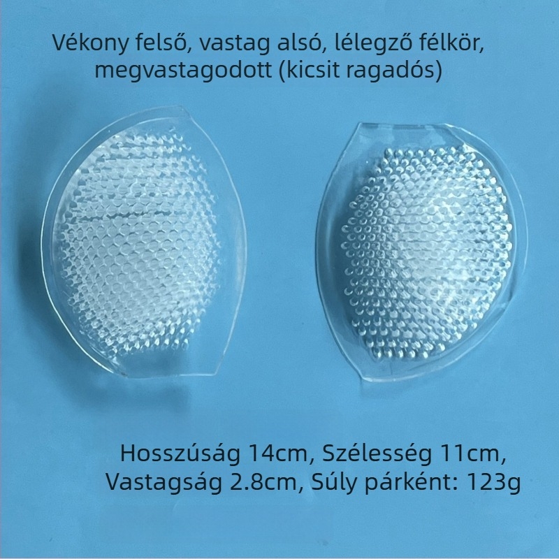 Szilikon mellkasbetét beépített párnával, kagyló alakú és félhold alakú betétekkel, áttetsző méhsejt mintázat