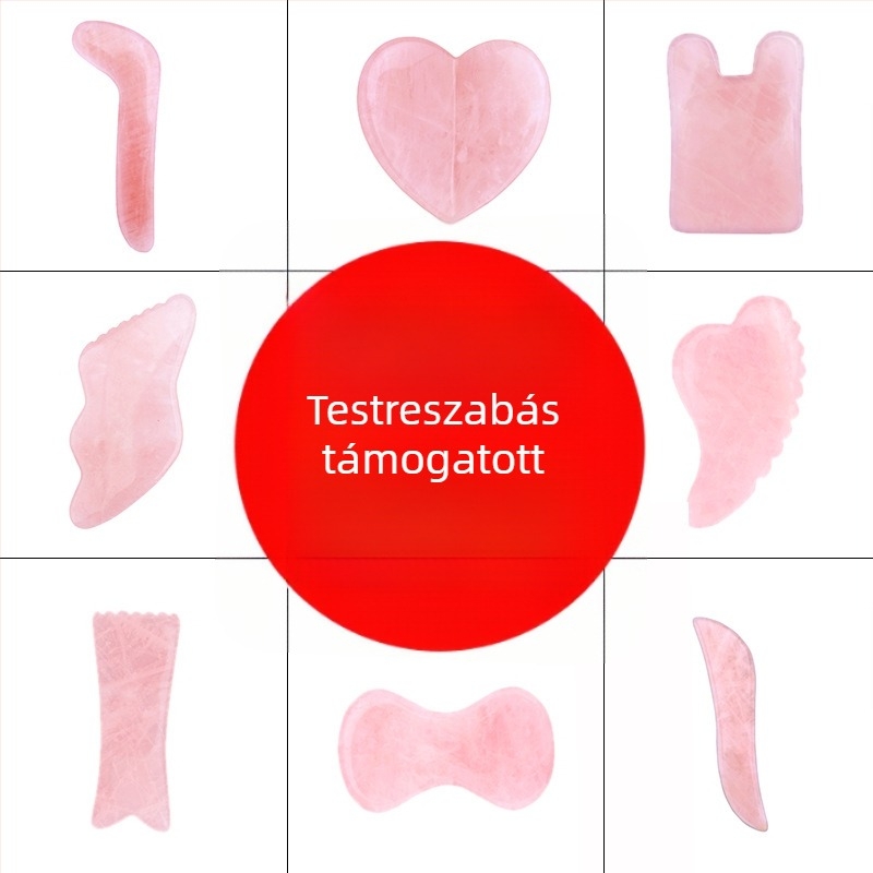 Szív alakú gua sha tábla arcmaszázshoz por kristályból
