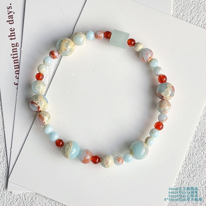 Shoushan kő gyöngyökkel és kristály díszítéssel készült karkötő, lótusz forma, kézzel készített, új kínai stílus, uniszex, 22 gyöngy