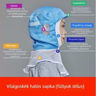 Szellőző csúcsos sapka porvédő, az élelmiszeripar számára