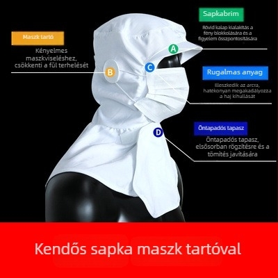 Szellőző csúcsos sapka porvédő, az élelmiszeripar számára