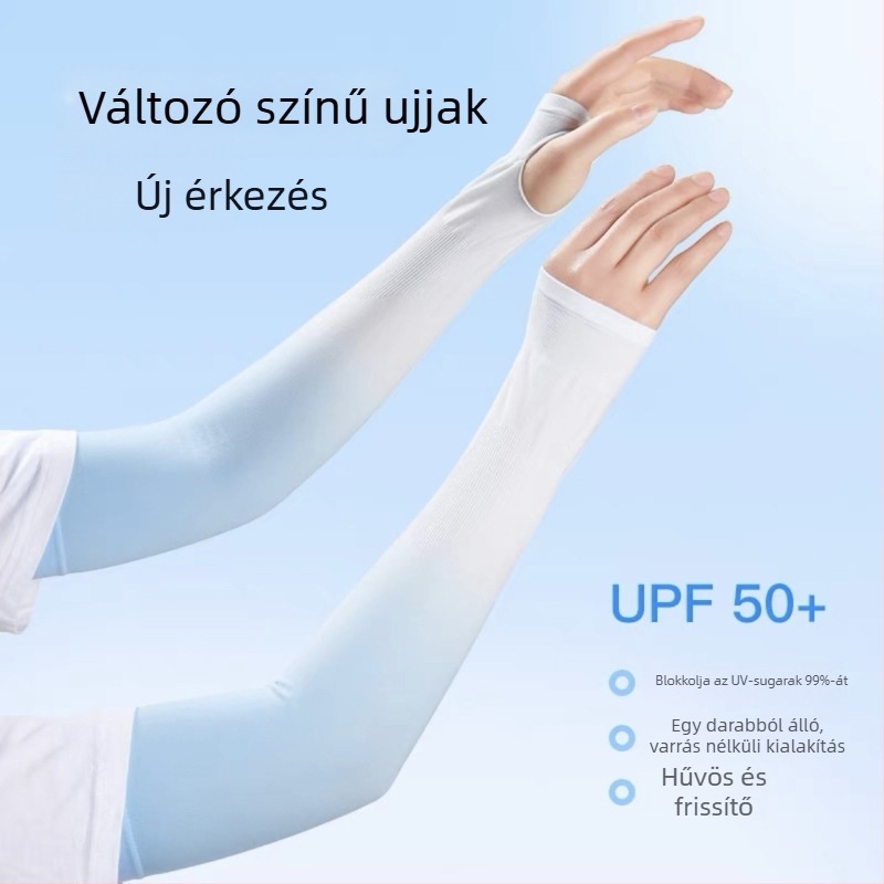 Gradient színű Ice Silk karvédők nőknek és férfiaknak – nyári UV védelem, szabadtéri kerékpározáshoz és vezetéshez