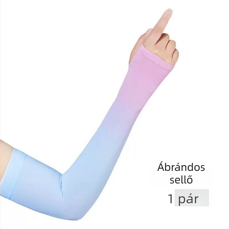 Gradient színű Ice Silk karvédők nőknek és férfiaknak – nyári UV védelem, szabadtéri kerékpározáshoz és vezetéshez