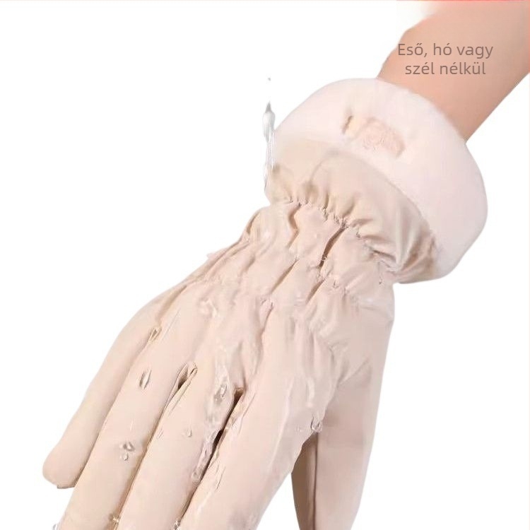 Női téli kerékpáros kesztyű elektromos kerékpárhoz – vízálló, Ice Silk és gyapot anyagú, Flip-cover stílus, 2025 megjelenés
