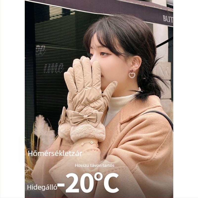 Női téli kerékpáros kesztyű elektromos kerékpárhoz – vízálló, Ice Silk és gyapot anyagú, Flip-cover stílus, 2025 megjelenés