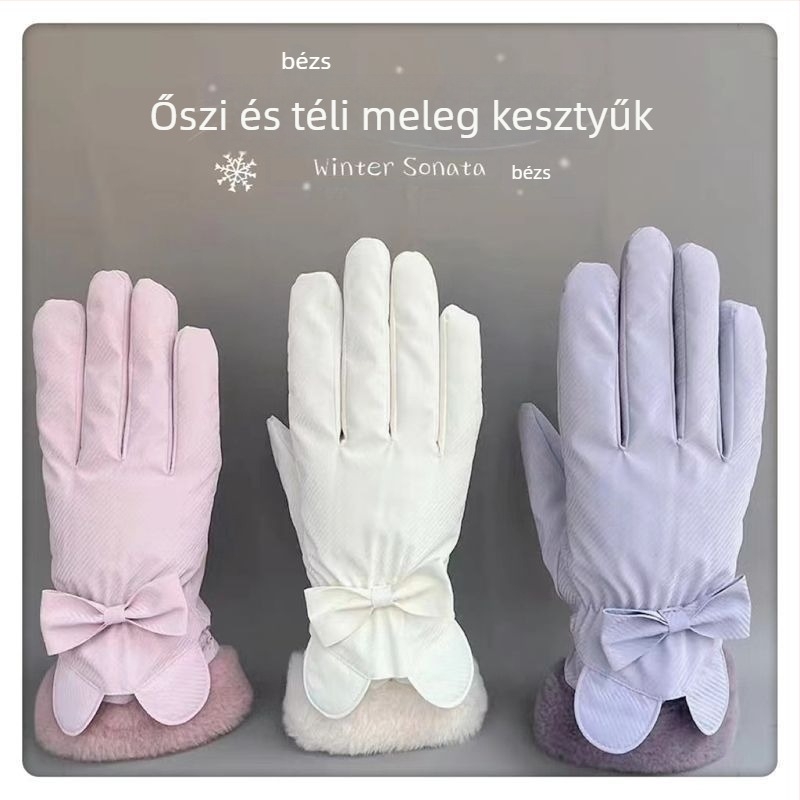 Női téli kerékpáros kesztyű elektromos kerékpárhoz – vízálló, Ice Silk és gyapot anyagú, Flip-cover stílus, 2025 megjelenés