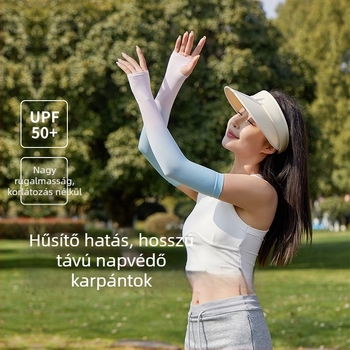 Női UPF50+ Ice Silk napvédő karpántok – hűsítő védelem vezetéshez és kerékpározáshoz