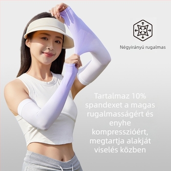 Női UPF50+ Ice Silk napvédő karpántok – hűsítő védelem vezetéshez és kerékpározáshoz