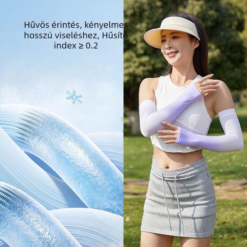 Női UPF50+ Ice Silk napvédő karpántok – hűsítő védelem vezetéshez és kerékpározáshoz