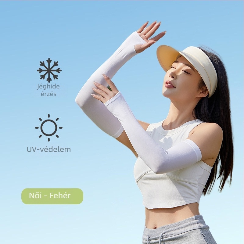 Női UPF50+ Ice Silk napvédő karpántok – hűsítő védelem vezetéshez és kerékpározáshoz