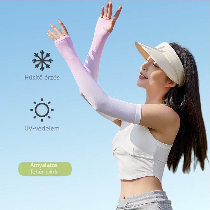 Női UPF50+ Ice Silk napvédő karpántok – hűsítő védelem vezetéshez és kerékpározáshoz
