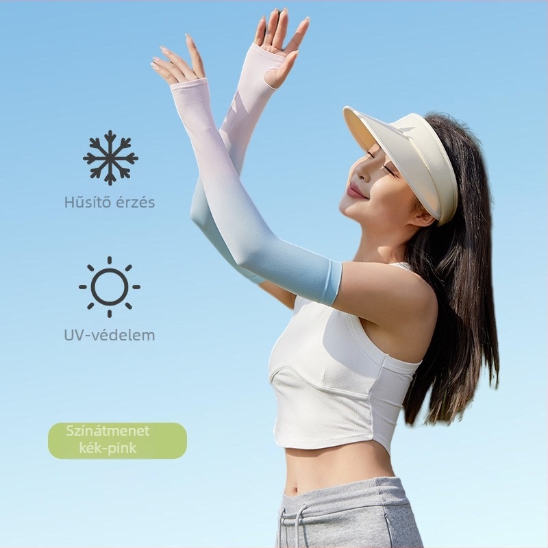 Női UPF50+ Ice Silk napvédő karpántok – hűsítő védelem vezetéshez és kerékpározáshoz