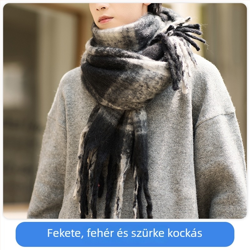 Férfi téli sál, vastag, meleg, külső ruházathoz, 2025 új modell