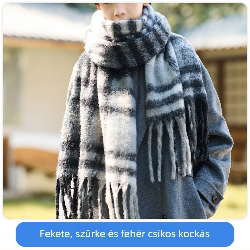 Férfi téli sál, vastag, meleg, külső ruházathoz, 2025 új modell