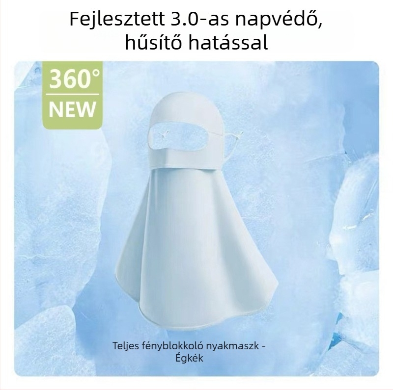 Teljes arcmaszk - légáteresztő, UV védelem, szélálló, porvédelmi (Ice Silk poliészter anyag)
