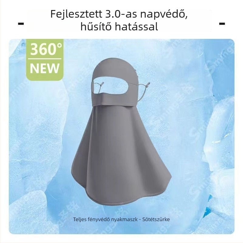 Teljes arcmaszk - légáteresztő, UV védelem, szélálló, porvédelmi (Ice Silk poliészter anyag)