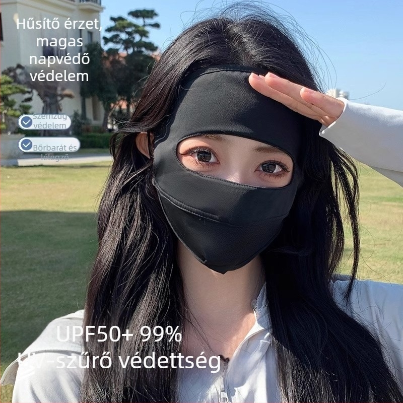 Teljes arcú napsugárvédő maszk Facekini UPF50+ és lélegző nylon ice-silk anyag