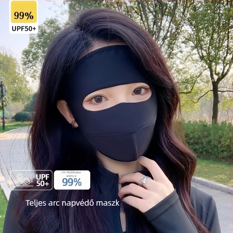 Teljes arcú napsugárvédő maszk Facekini UPF50+ és lélegző nylon ice-silk anyag