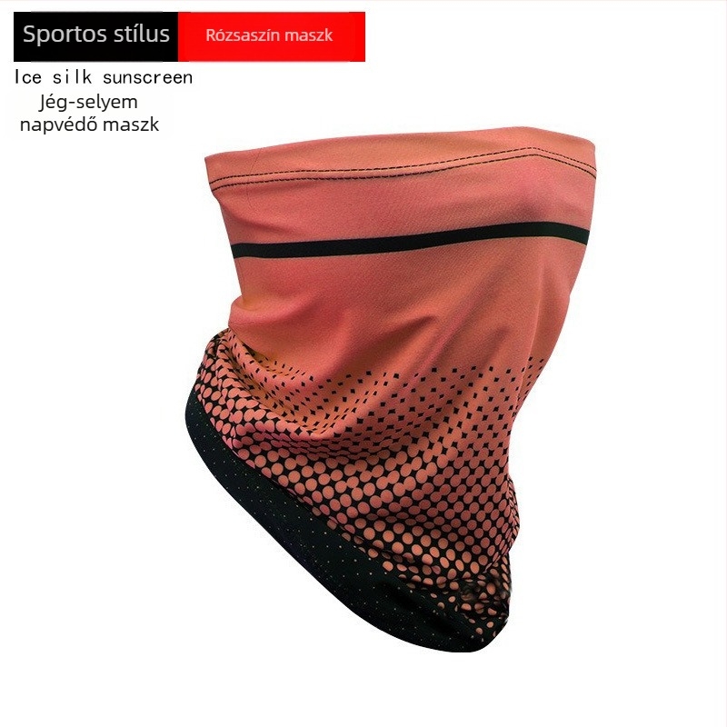 Ice silk arcmaszk nyakvédő - napvédelem, gyorsan száradó, porvédő; poliészter 81–95%, spandex ≤10%; utcai stílus, félarcos fedés; 2023 tavasz