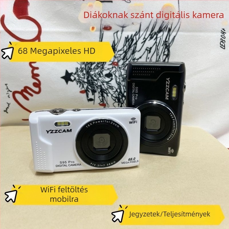 Tükrömentes digitális kamera, 75 MP, 18x optikai zoom, microSD tárhely