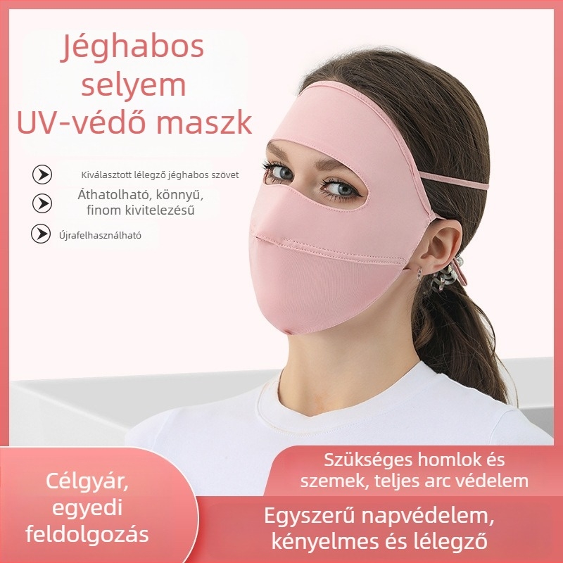 Női ice silk UV-védő teljes arcmaszk, lélegző, arc- és nyakvédelmet nyújt kerékpárhoz