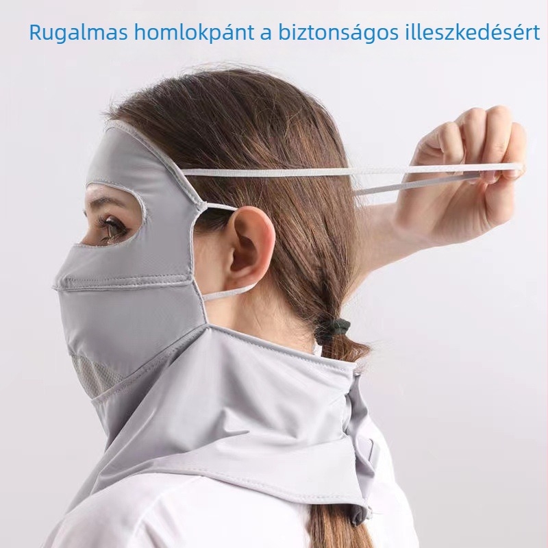 Női ice silk UV-védő teljes arcmaszk, lélegző, arc- és nyakvédelmet nyújt kerékpárhoz