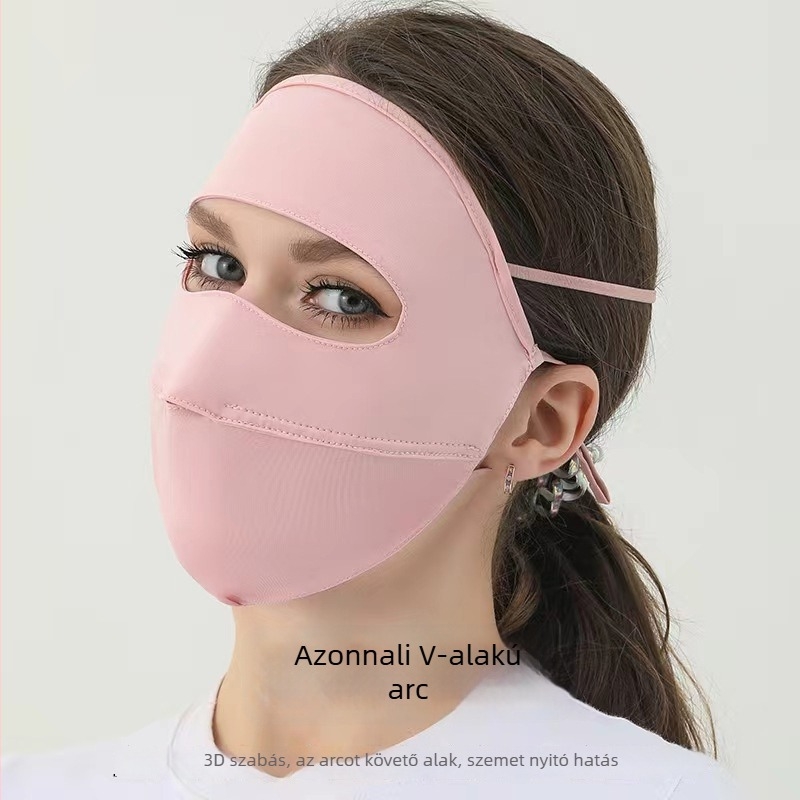 Női ice silk UV-védő teljes arcmaszk, lélegző, arc- és nyakvédelmet nyújt kerékpárhoz