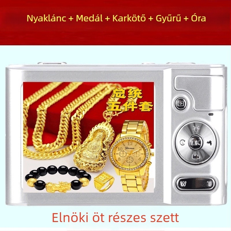 Öt részes nyaklánckészlet horse-whip lánccal és ötvözet medállal, kézzel készített, uniszex