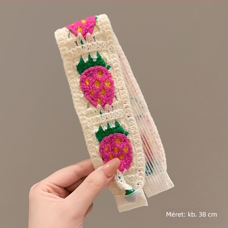 Hajkiegészítő fejpánt gyerekeknek - francia stílusú retro kötött Velcro-val, növény mintával
