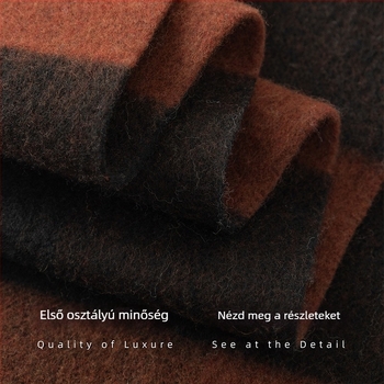 100% gyapjú sál, hosszú téli puha kockás mintával, warp-öltéses szövés, melegen tart