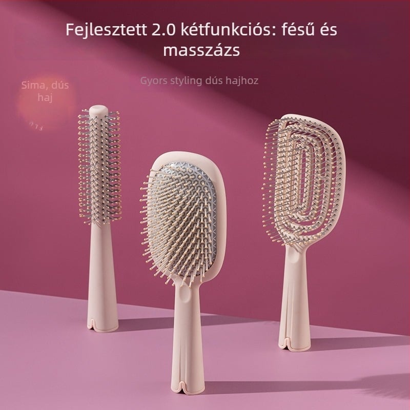 Légpárnás masszírozó fésű hosszú hajhoz — műanyag, masszázs, göndörítés, kifésülés
