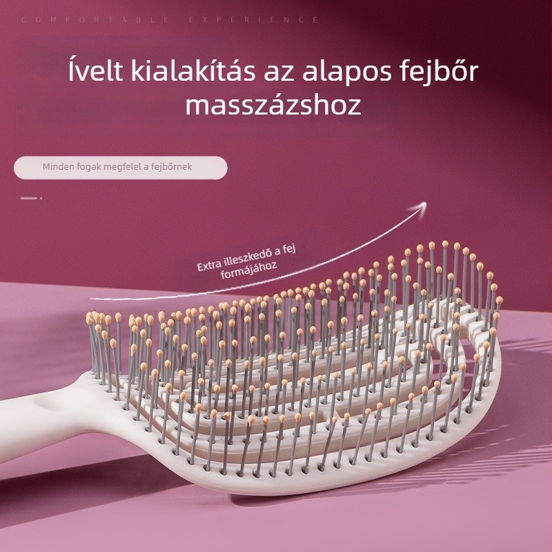 Légpárnás masszírozó fésű hosszú hajhoz — műanyag, masszázs, göndörítés, kifésülés