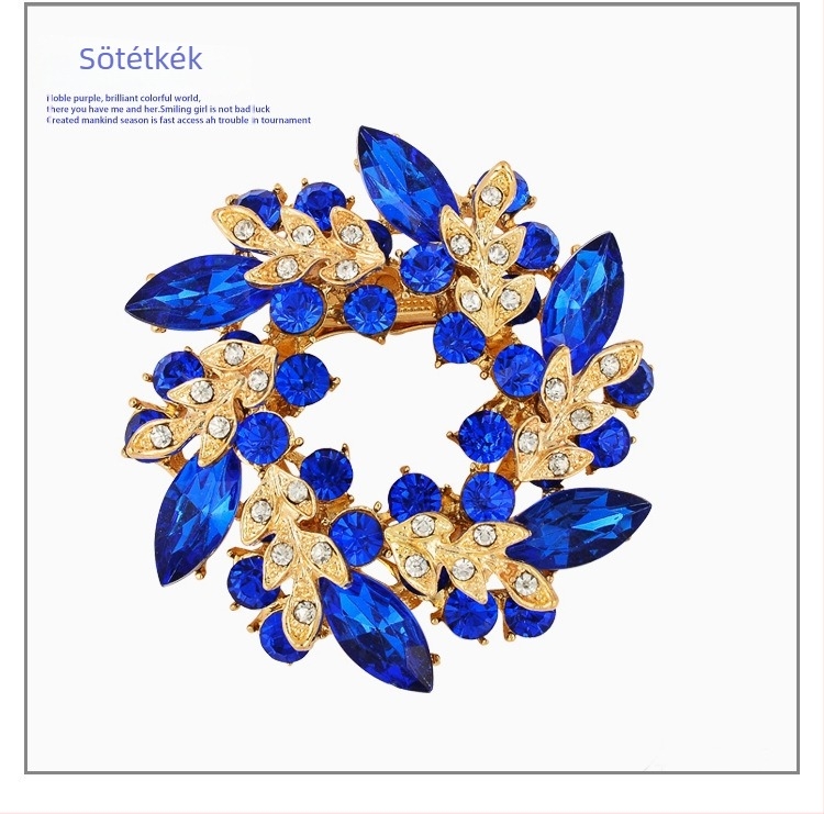 Ötvözetből készült virág alakú brooch sálkapoccsal, gyémánt-bevonattal, Dream Color márka, nőknek, könnyed luxus stílus