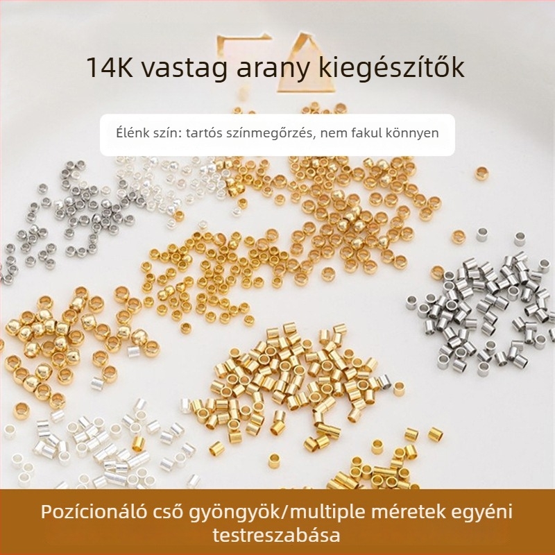 DIY ékszer gyöngyök – réz gyöngyök 14K aranyozott bevonattal, eredeti dizájn, Guangzhou