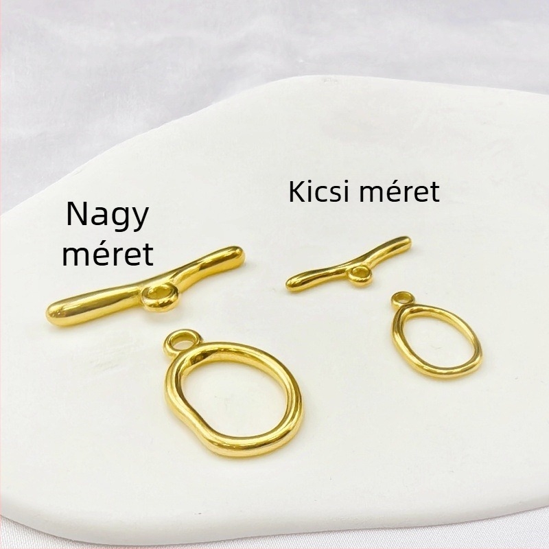 DIY ékszercsatt rozsdamentes acélból, szabálytalan forma, elektropolírozott felület, fényes bevonat, kar- és nyaklánc használatra