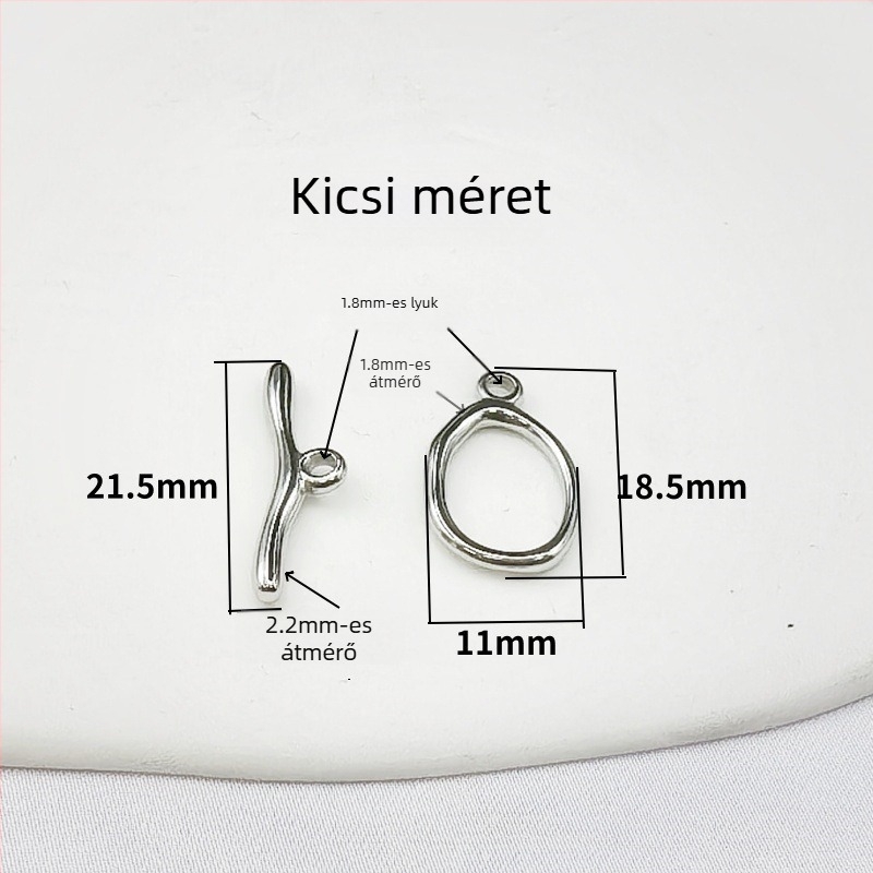 DIY ékszercsatt rozsdamentes acélból, szabálytalan forma, elektropolírozott felület, fényes bevonat, kar- és nyaklánc használatra