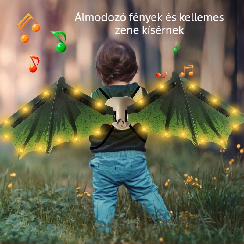 LED szárnyak gyerekeknek — világító tündérszárnyak, műanyagból, 7–14 éveseknek