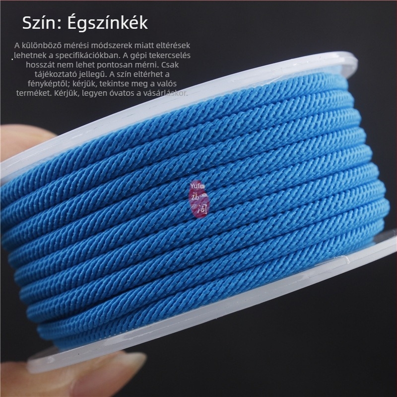 4 mm-es horgolt karkötőzsinór, piros, kézzel készített, uniszex ékszerzsinór, Milán szál, medál zsinór, etnikai retro stílus