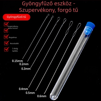 Aifsa gyöngyfűző tű — hosszú csavarodó tű gyöngyökhöz és kristályokhoz, kézzel készített DIY zsinórkészítő készlet