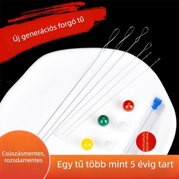 Aifsa gyöngyfűző tű — hosszú csavarodó tű gyöngyökhöz és kristályokhoz, kézzel készített DIY zsinórkészítő készlet