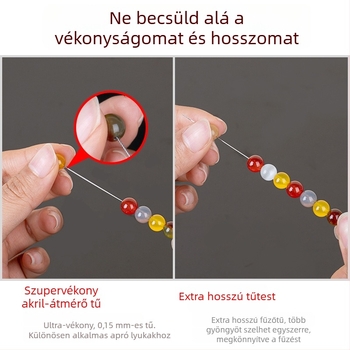 Aifsa gyöngyfűző tű — hosszú csavarodó tű gyöngyökhöz és kristályokhoz, kézzel készített DIY zsinórkészítő készlet