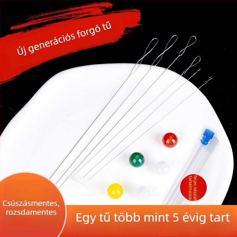 Aifsa gyöngyfűző tű — hosszú csavarodó tű gyöngyökhöz és kristályokhoz, kézzel készített DIY zsinórkészítő készlet
