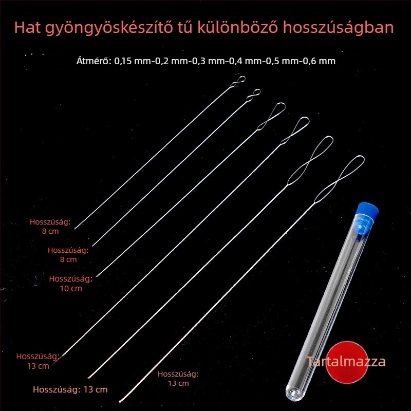 Aifsa gyöngyfűző tű — hosszú csavarodó tű gyöngyökhöz és kristályokhoz, kézzel készített DIY zsinórkészítő készlet