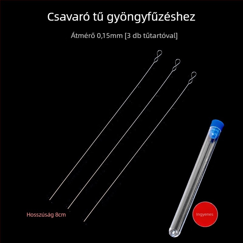 Aifsa gyöngyfűző tű — hosszú csavarodó tű gyöngyökhöz és kristályokhoz, kézzel készített DIY zsinórkészítő készlet