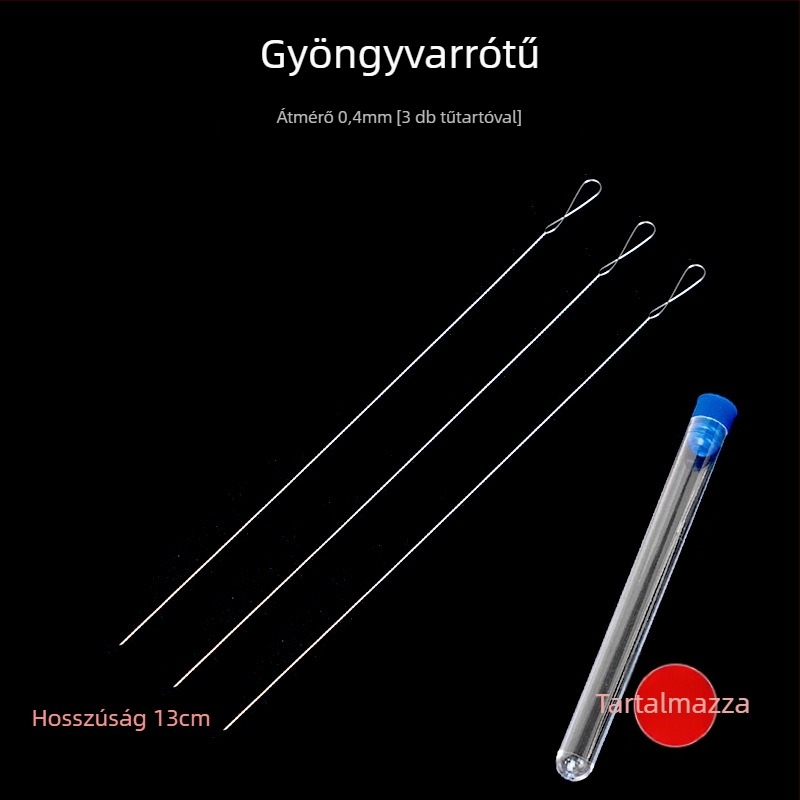 Aifsa gyöngyfűző tű — hosszú csavarodó tű gyöngyökhöz és kristályokhoz, kézzel készített DIY zsinórkészítő készlet