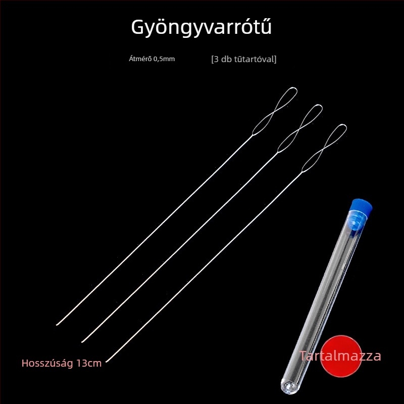 Aifsa gyöngyfűző tű — hosszú csavarodó tű gyöngyökhöz és kristályokhoz, kézzel készített DIY zsinórkészítő készlet